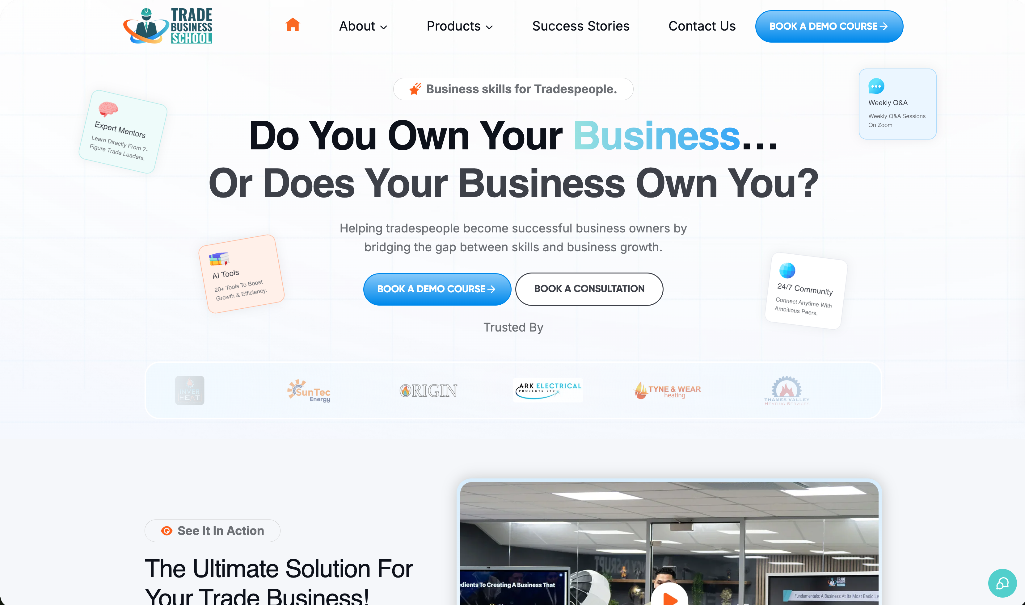 Screenshot of Trade Business School